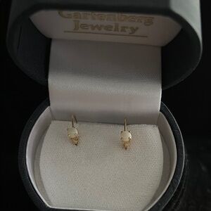 Gold Opal Hoop Earrings